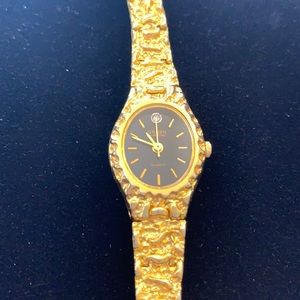 Gruen quartz ladies watch with diamond in gold